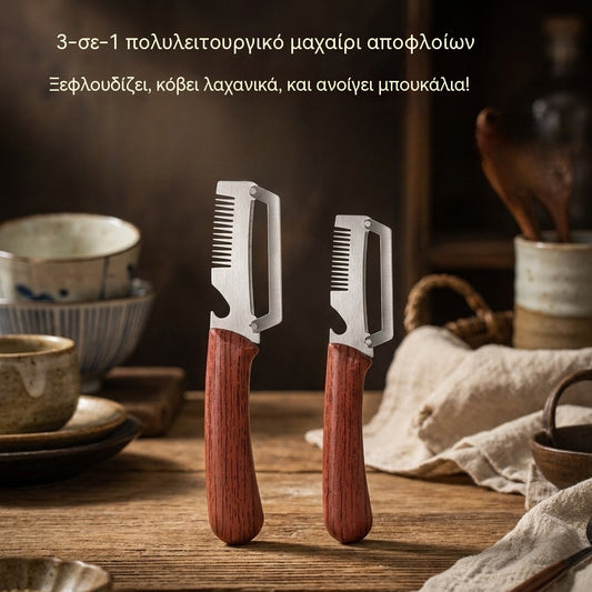 ✅ Αγοράστε 1 και πάρτε 1 δωρεάν (2 τεμάχια συνολικά) 🧅🔪 Πολυλειτουργικός αποφλοιωτής 3 σε 1: Καθαρισμός, Κόψιμο, Άνοιγμα Μπουκαλιού! 🔥