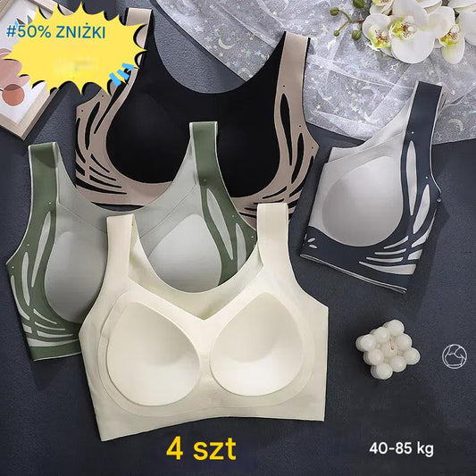 😍【Zestaw 4】Biustonosz bez drutów dla kobiet, jednolity❤️【40-85KG】