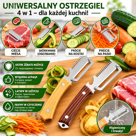 ✅Kup 1, drugi gratis (dwa produkty)🧅🔪 Wielofunkcyjna obieraczka kuchenna 3 w 1: obiera, sieka warzywa, kroi mięso, otwiera butelki! 🔥