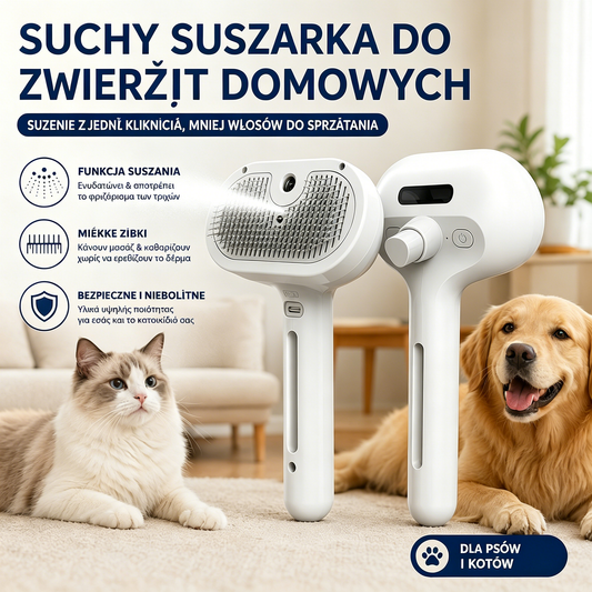 🐶🐱【Kup1, a 1 dostaniesz gratis!-59.5 zł / sztuka】 Szczotka parowa dla zwierząt | Grzebień i urządzenie do usuwania sierści dla kotów i psów 💧✨ - W zestawie bezpłatne serum