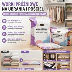 🧳 5 sztuk za jedyne 119 zł 💨 Duże, elastyczne worki próżniowe do przechowywania: Nie wymagają pompki, są szczelne, idealne do oszczędzania miejsca w walizce i w domu ✈️