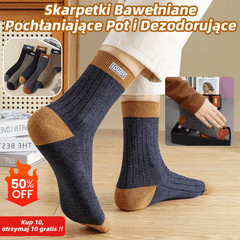 😍🧦【10 par】2026 Nowe męskie bawełniane skarpetki z dezodorantem pochłaniającym pot