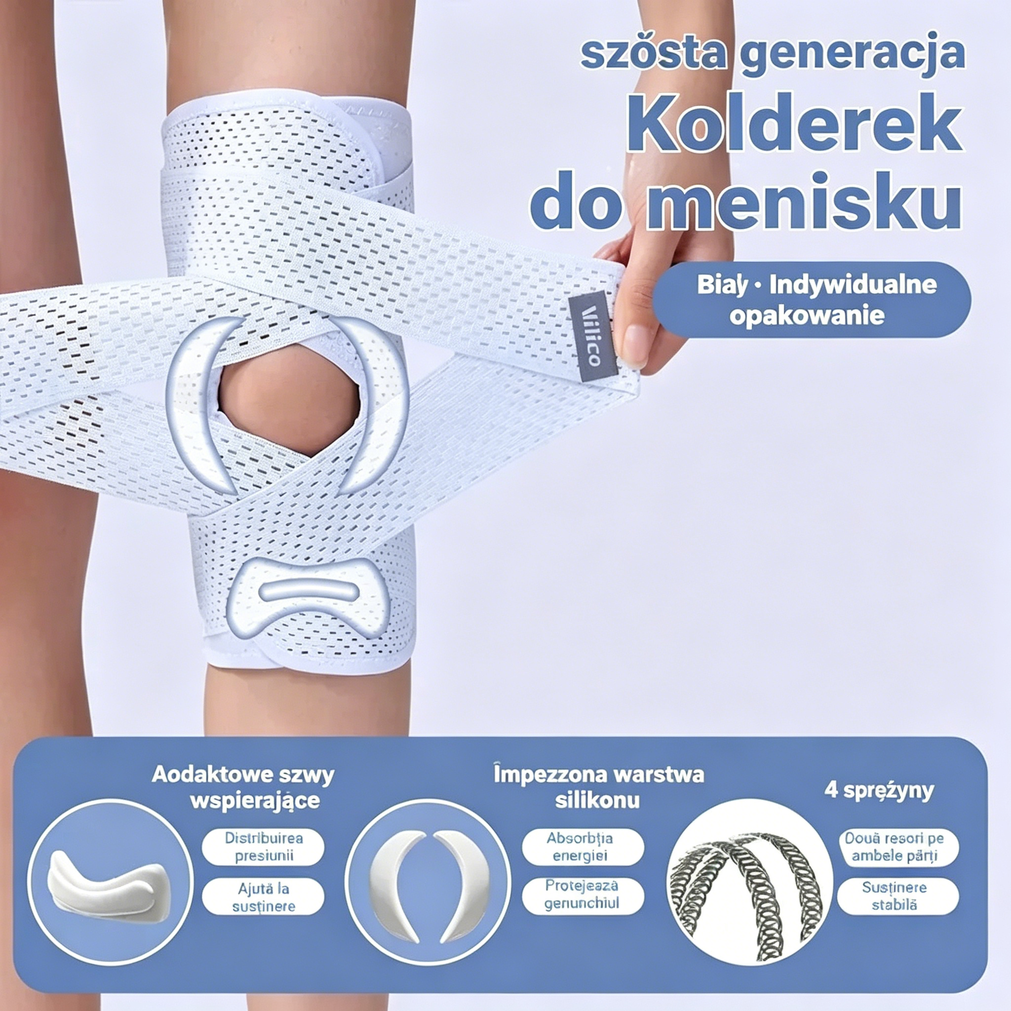 🦵Kup 1, Otrzymaj 1 Gratis! — 🔥【Genunchier 6. generacji, ulepszona wersja】 Stabilizator kolana na łąkotkę – oddychający, cienki i lekki