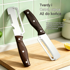 ✅【Kup 1, a 2 dostaniesz gratis!】🧅🔪 Wielofunkcyjny obierak kuchenny 3 w 1: obiera, kroi i otwiera butelki! 🔥