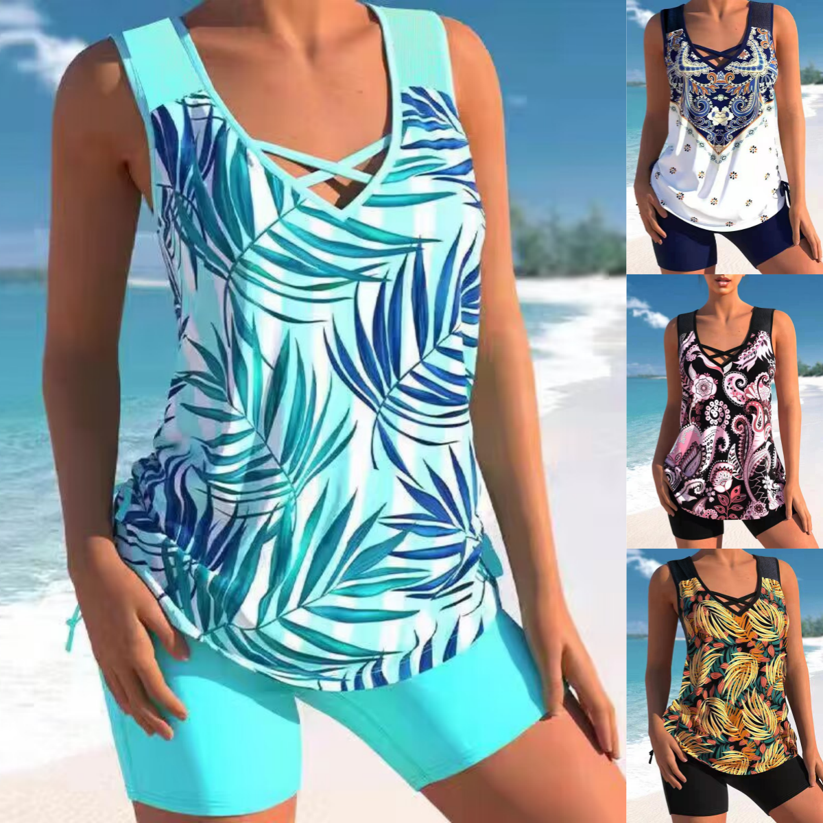 🌷50% OFF-【Rozmiary S-5XL】🩱🌊 2026 Nowość Wysokiej Jakości Przewiewny Dwuczęściowy Strój Kąpielowy w Stylu Europejskim i Amerykańskim z Etnicznym Nadrukiem, Wygodny i Przyjemny dla Skóry 🌊