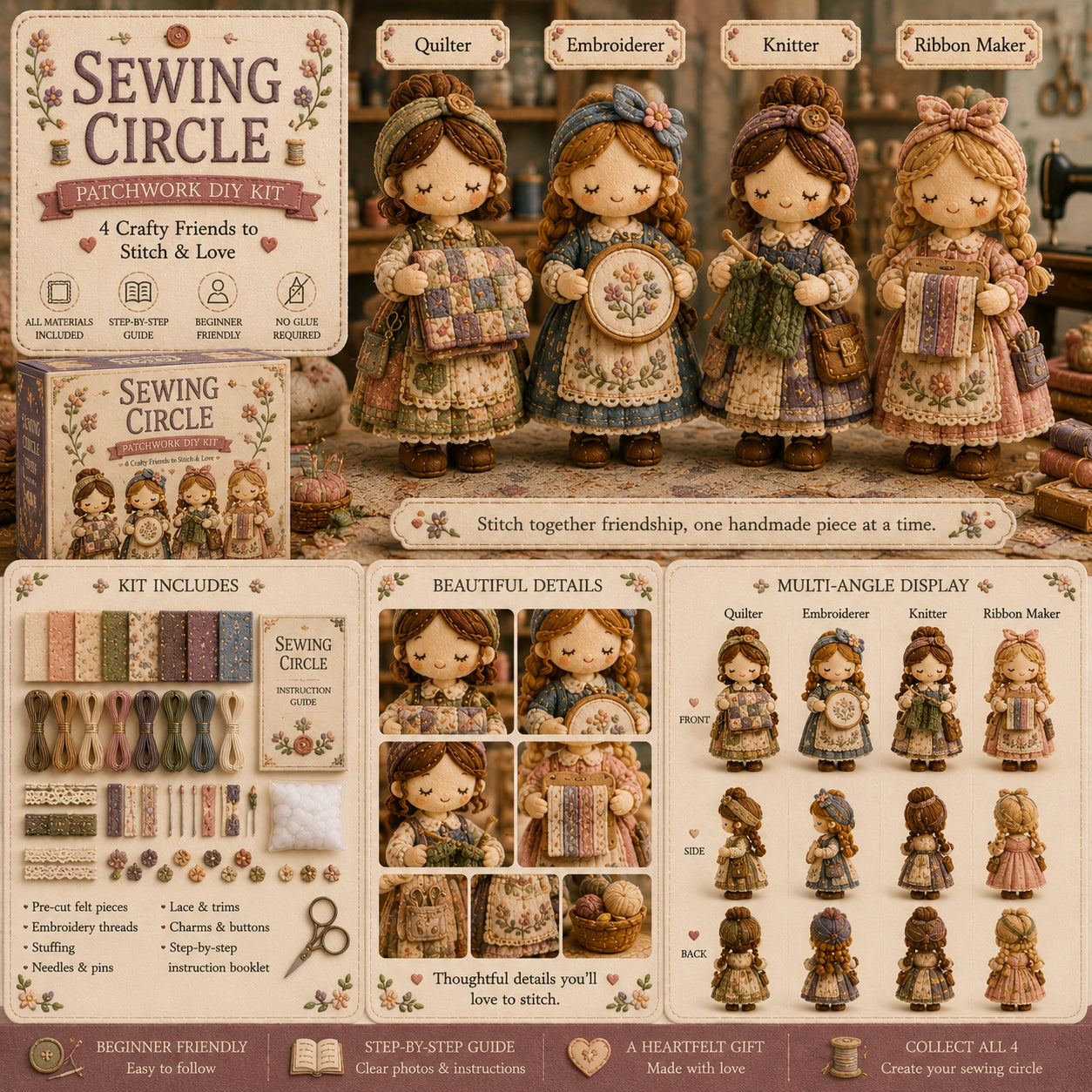🎁Ostatni dzień: Skorzystaj z 49% zniżki! 🧵 Miniaturowy zestaw patchworkowy z serii Miniature World.