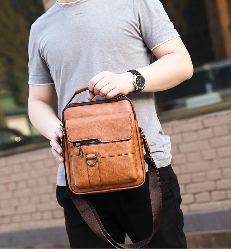 50% zniżki 👜 Stylowa i swobodna torba męska o dużej pojemności, wykonana z prawdziwej skóry