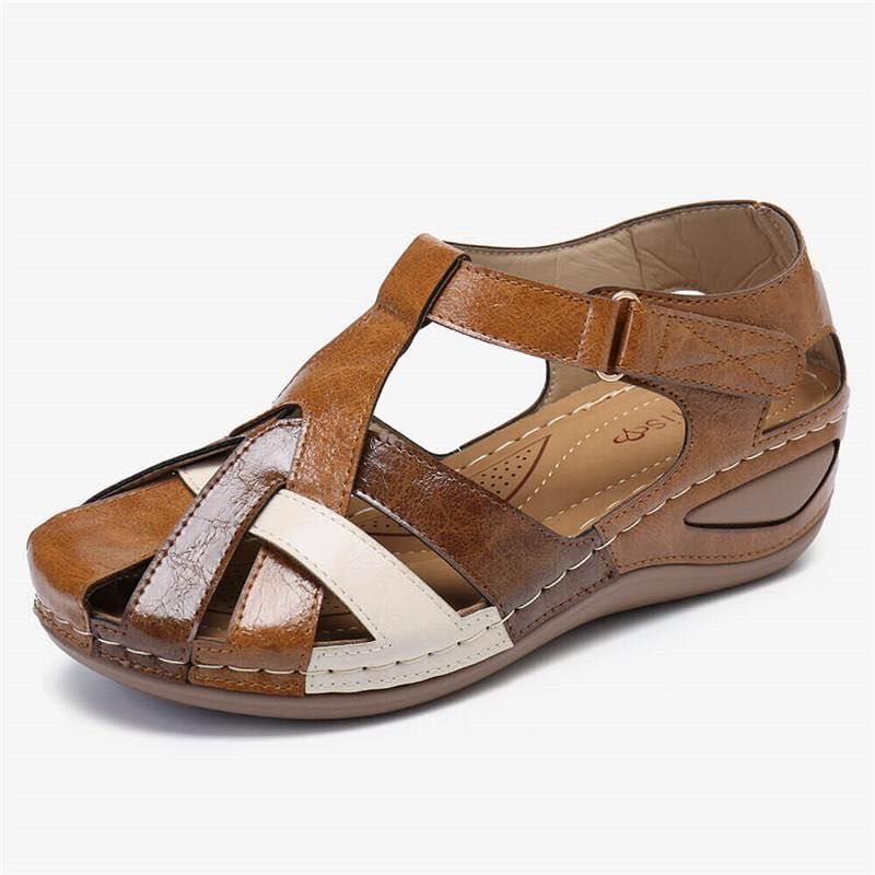 🔥Oferta ograniczona czasowo🔥 Sandały damskie na lato, wykonane z miękkiej skóry, z grubą podeszwą