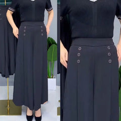 【M-5XL】Modna, drapowana spódnica damska z szerokimi nogawkami i wysokim stanem