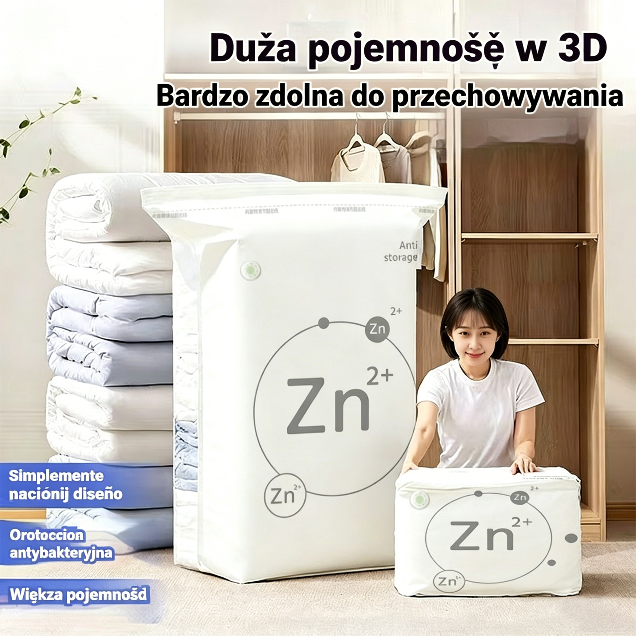 💥 -50% | Tylko 21,8 zł/szt. 💨 Zestaw 5 worków próżniowych ✈️ Bez pompki • Szczelne • Oszczędzają do 80% miejsca