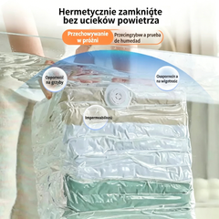 ✨(Opakowanie 5 sztuk)💨 Duże kompresowalne worki próżniowe do przechowywania: Nie wymagają pompki powietrza, są szczelne, idealne do oszczędzania miejsca w walizce i domu✈️