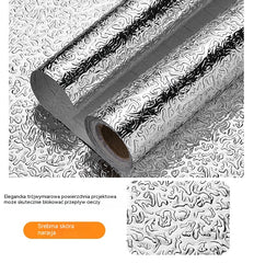 ✨【40 cm × 5 m】Samoprzylepna folia aluminiowa do kuchni 🛡️ Odporna na tłuszcz i ciepło, łatwa do czyszczenia