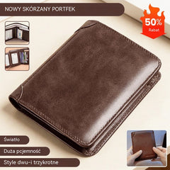 👝✨ Nowy męski portfel z prawdziwej skóry z zabezpieczeniem antykradzieżowym