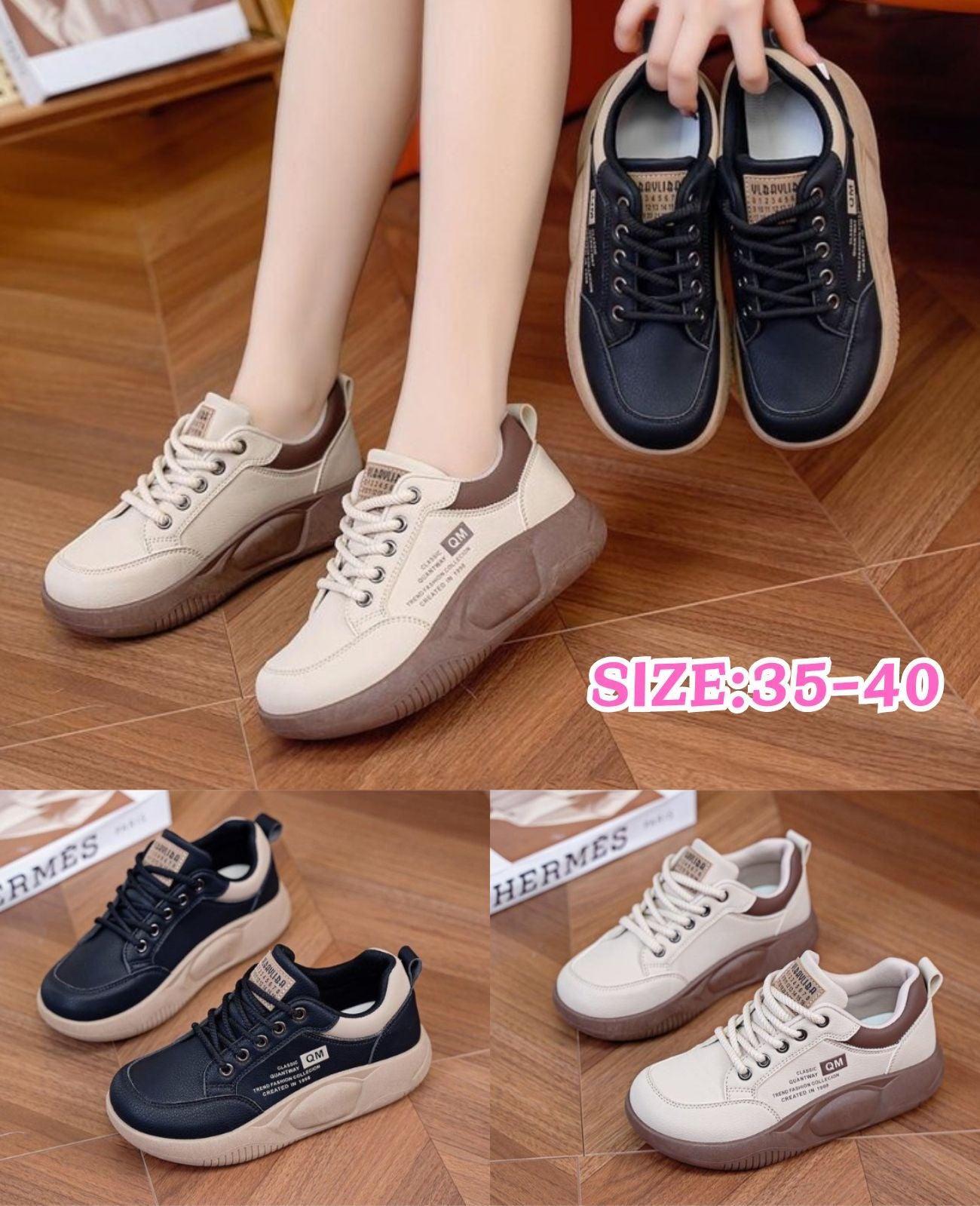 🔥Oferta ograniczona czasowo🔥🏆👟【35-40】Nowoczesne sneakersy casualowe na grubej podeszwie, Model 2026
