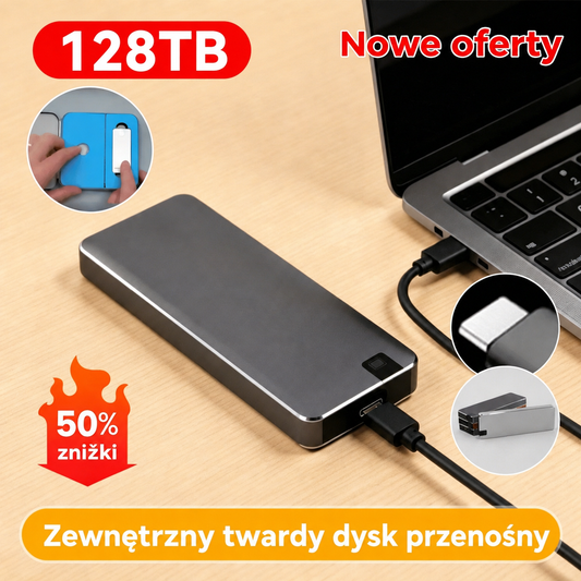 ⚡💾 Dysk Przenośny 128TB 📱💻 Superszybki Transfer Danych.Natychmiastowe Kopiowanie Zdjęć i Filmów
