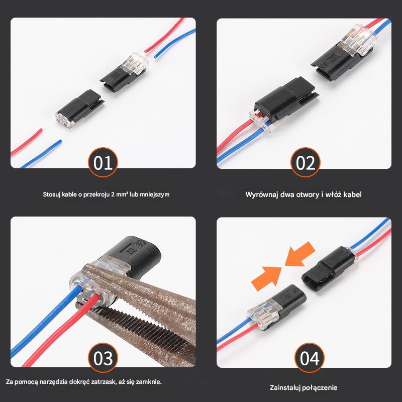 🥳-50%! ⏰ 【Zestaw 50 sztuk】Złącze kablowe bez zdejmowania izolacji, z blokadą klamrową, bezpiecznym zamknięciem i powłoką antypoślizgową ⚡️