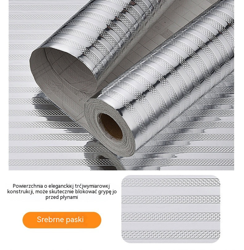 ✨【40 cm × 5 m】Samoprzylepna folia aluminiowa do kuchni 🛡️ Odporna na tłuszcz i ciepło, łatwa do czyszczenia