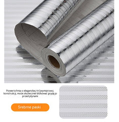 ✨【40 cm × 5 m】Samoprzylepna folia aluminiowa do kuchni 🛡️ Odporna na tłuszcz i ciepło, łatwa do czyszczenia