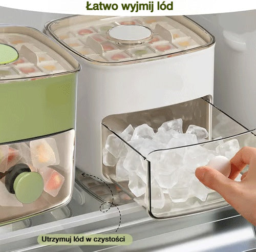 💥🥤🧊 Promocja -50%! Lodówka do przechowywania lodu: wytwarza 48 kostek lodu naraz, szczelna, nieprzeciekająca pokrywa górna, konstrukcja do układania w stosy, oszczędza miejsce, w zestawie łopatka i szczypce do lodu 🏖️✅