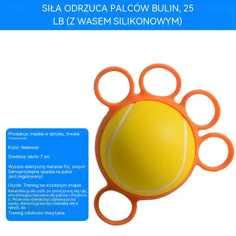 Piłka ortopedyczna do rehabilitacji palców i dłoni, z pierścieniami mocującymi, urządzenie do ćwiczeń siłowych i ruchowych dla osób starszych lub po udarze