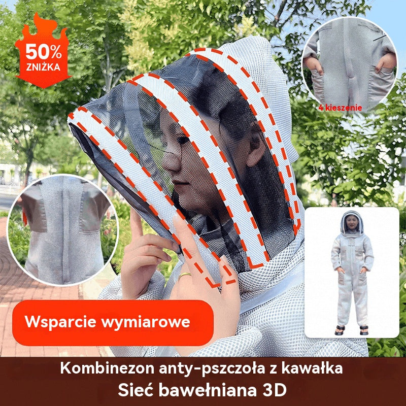 🐝Jednoczęściowy kombinezon 3D z bawełnianej siatki