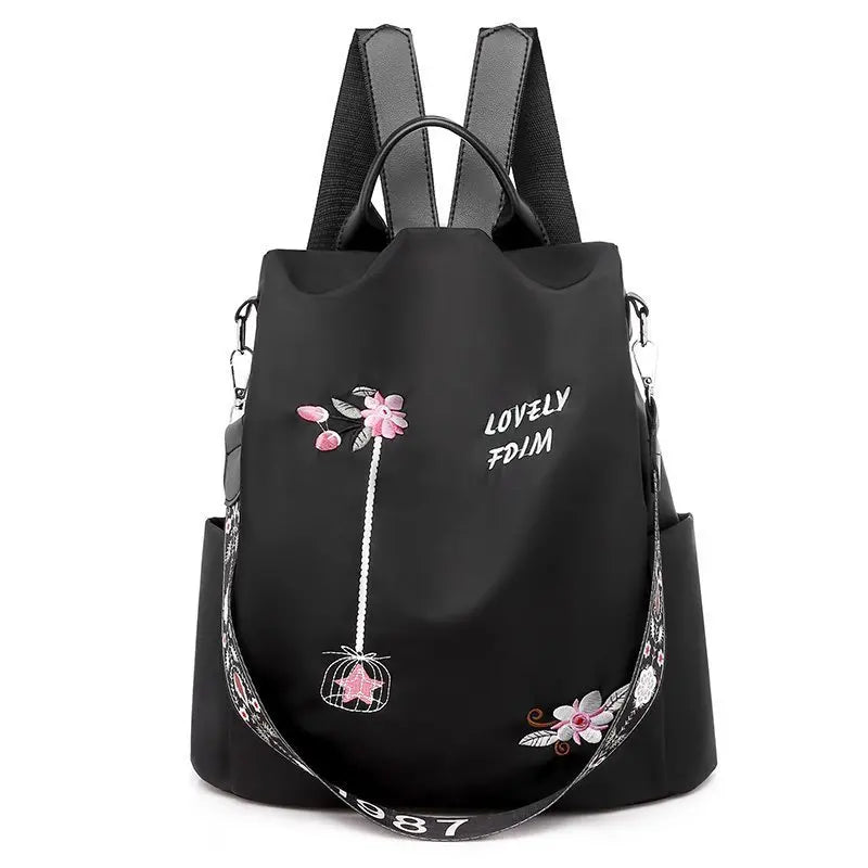 🎒 Duży plecak podróżny antykradzieżowy 🌸 Haftowany i pojemny – więcej miejsca, mniej zmartwień!