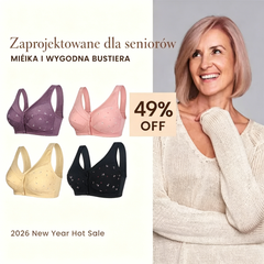 ✨【3 sztuk - 36 zł / sztuka】💞[40–105 kg] Damski biustonosz bez fiszbin z zapięciem z przodu🎉100% bawełna, oddychający