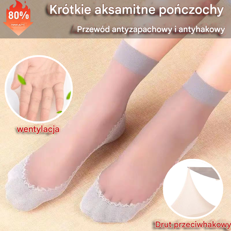 🔥【Opakowanie 10 sztuk】💖Damskie letnie skarpetki, odpowiednie do noszenia z płaskimi butami, trampkami itp., odprowadzające pot i oddychające.