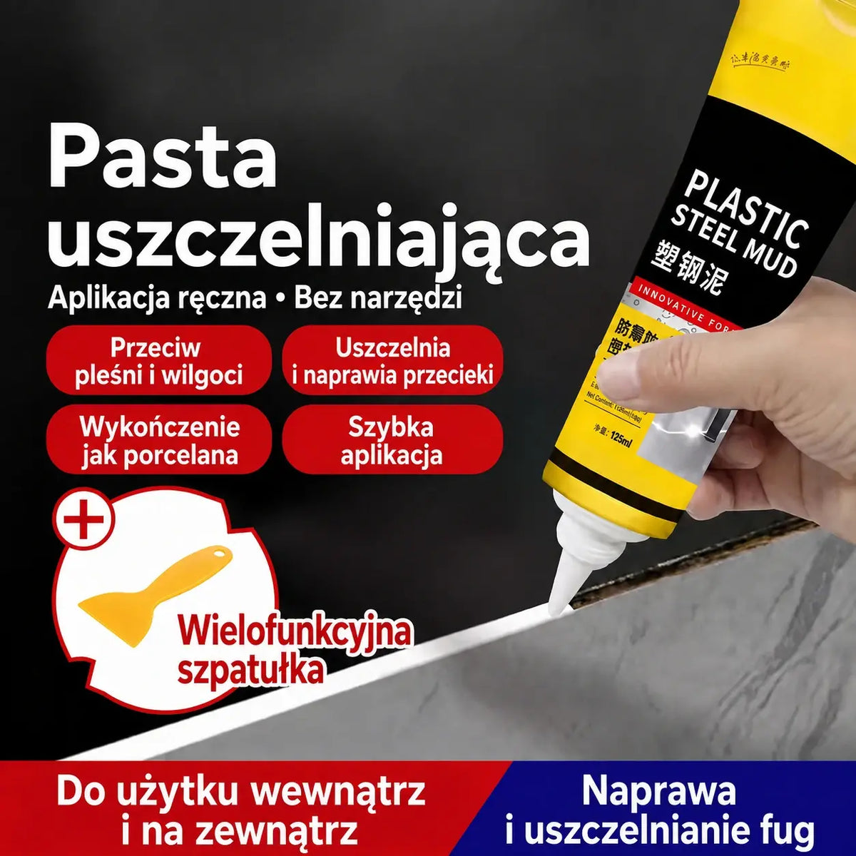 💧🛡️【125ml】✨Koniec z przeciekami! Wodoodporna masa naprawcza do metalu i plastiku | Mocne klejenie szkła, odporność na wilgoć i pleśń