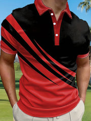 🔥【Kup 1, odbierz 1 gratis】👔【S-6XL】Męska nowa letnia koszulka POLO w paski z nadrukiem 3D