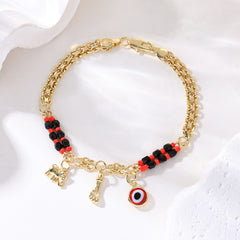 📿 Oferta ograniczona czasowo 50% zniżki 🌀 Bransoletka boho ze słonikiem na szczęście – symboliczne zawieszki, regulowany rozmiar, złocone wykończenie i 7 stylów ✨