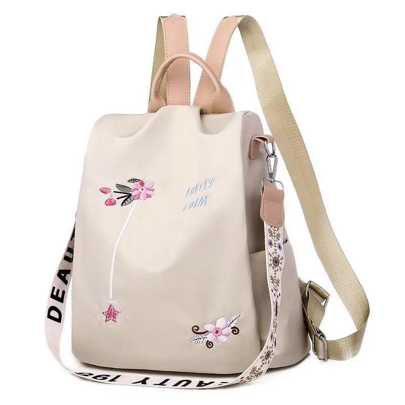 🎒 Duży plecak podróżny antykradzieżowy 🌸 Haftowany i pojemny – więcej miejsca, mniej zmartwień!