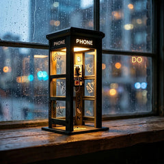 ✨⏰ LIMITOWANA EDYCJA Lampa nastrojowa w kształcie zabytkowej budki telefonicznej: nostalgiczny design i ciepłe, nastrojowe światło 💡📞