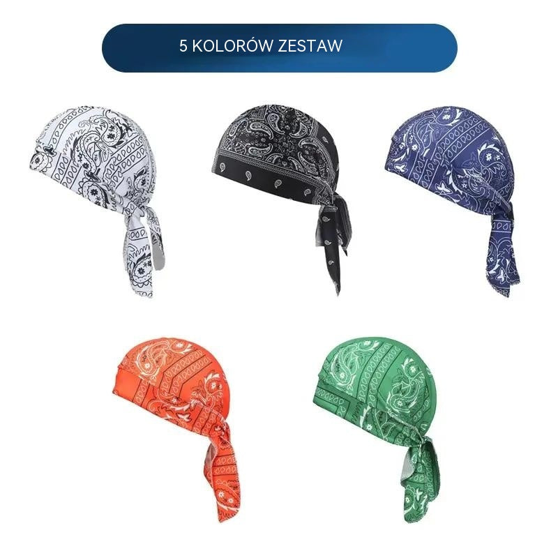 🏝【Zestaw w atrakcyjnej cenie – 5 sztuk】Elegancka czapka/chusta w stylu retro, wykonana z przewiewnego jedwabiu