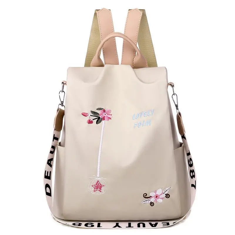 🎒 Duży plecak podróżny antykradzieżowy 🌸 Haftowany i pojemny – więcej miejsca, mniej zmartwień!
