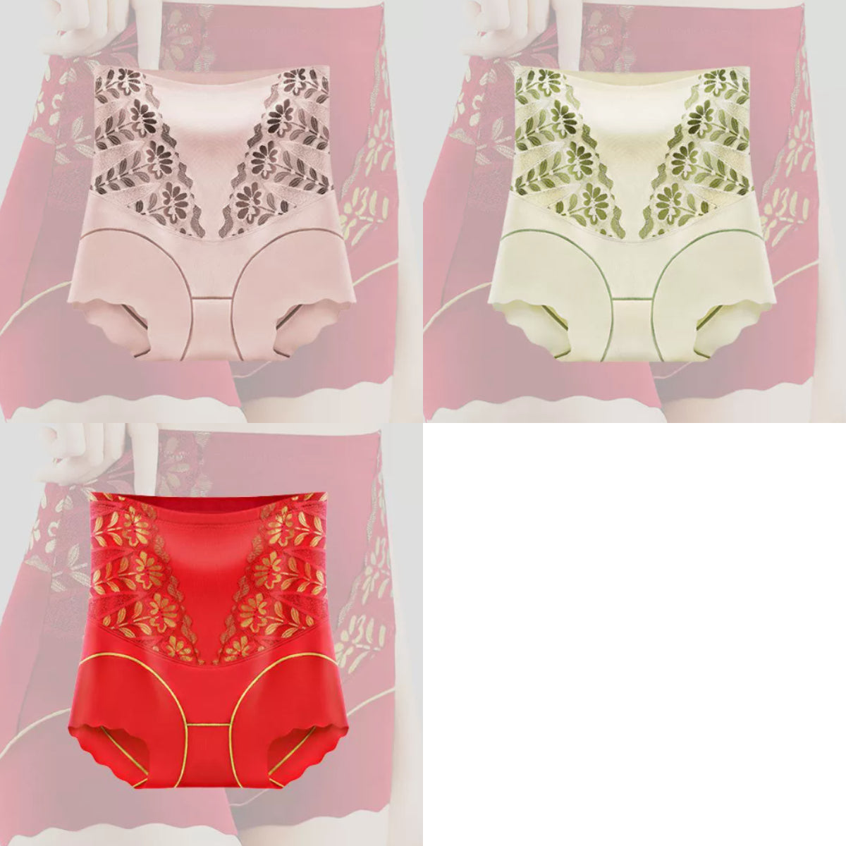💥-50%！🌸🩲【Zestaw 3-częściowy】 Wygodne antybakteryjne majtki z wysokim stanem i plastyką brzucha  💖