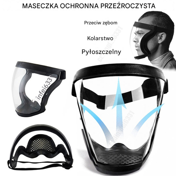 🔥【Oferta ograniczona czasowo】🎭Przezroczysta maska ochronna o wysokiej rozdzielczości, wygodna, oddychająca i zapobiegająca parowaniu