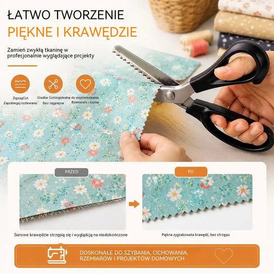 ✂️ Kup 1, drugi GRATIS! Nożyczki ząbkowane do tkanin – koniec ze strzępiącymi się brzegami 🧵✨