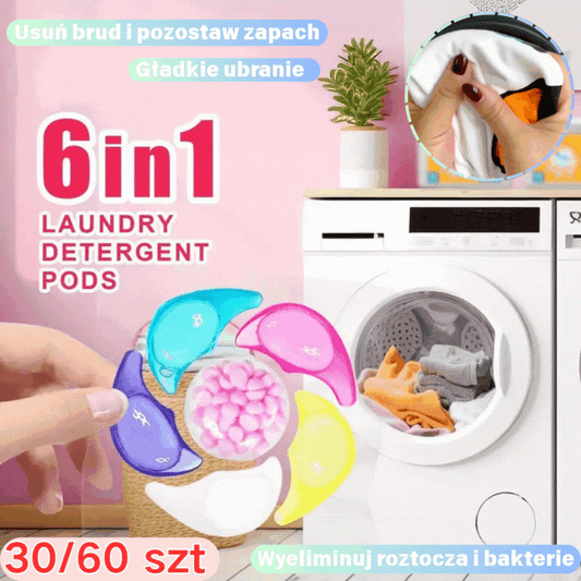 ✨👚【60 szt】✨Kulki zapachowe do prania 6 w 1. Usuwają plamy i pozostawiają zapach, eliminują roztocza i bakterie