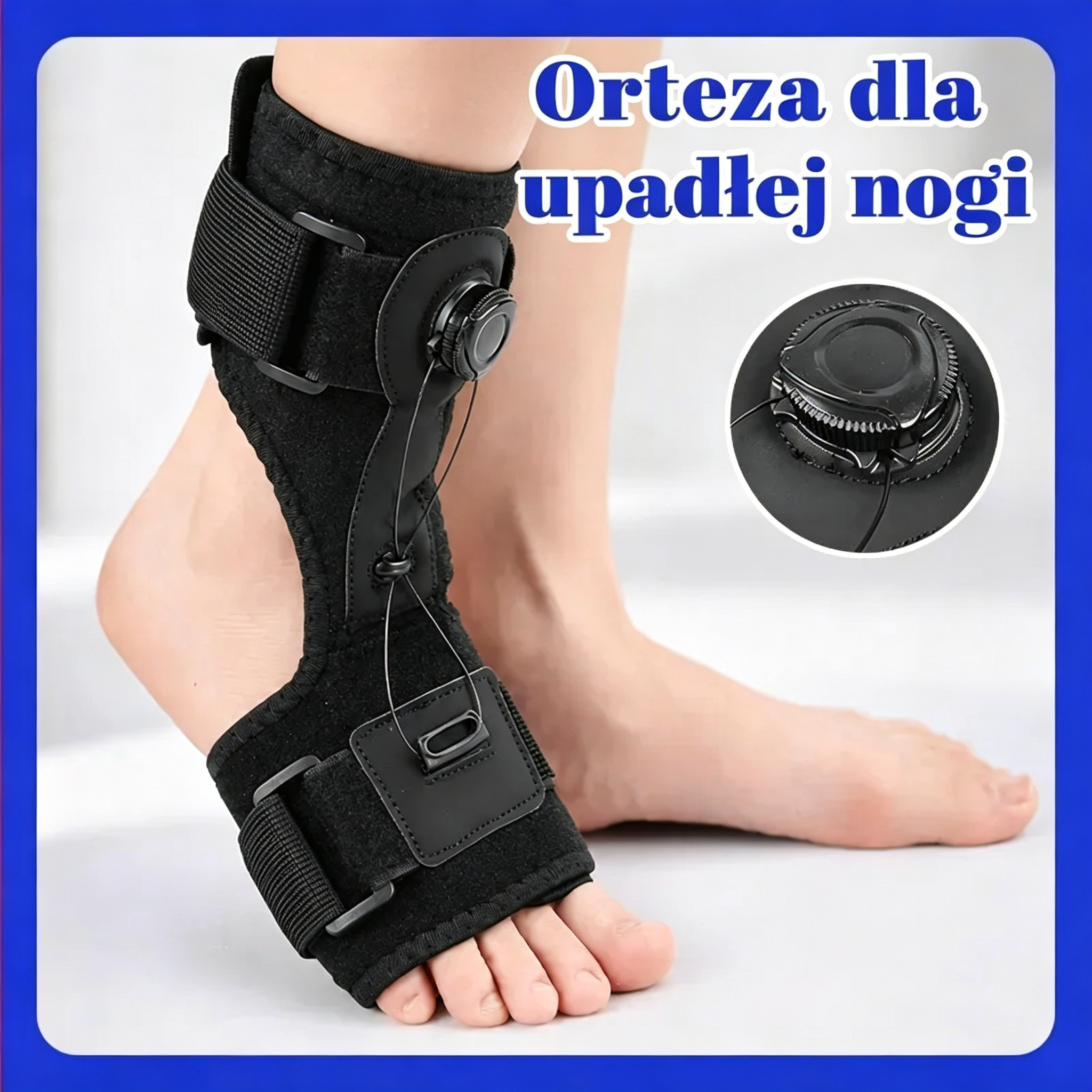 💥 -50%  🦶【2 szt.】Orteza na Opadającą Stopę – Regulacja Pokrętłem, Stabilizacja i Komfort 24/7