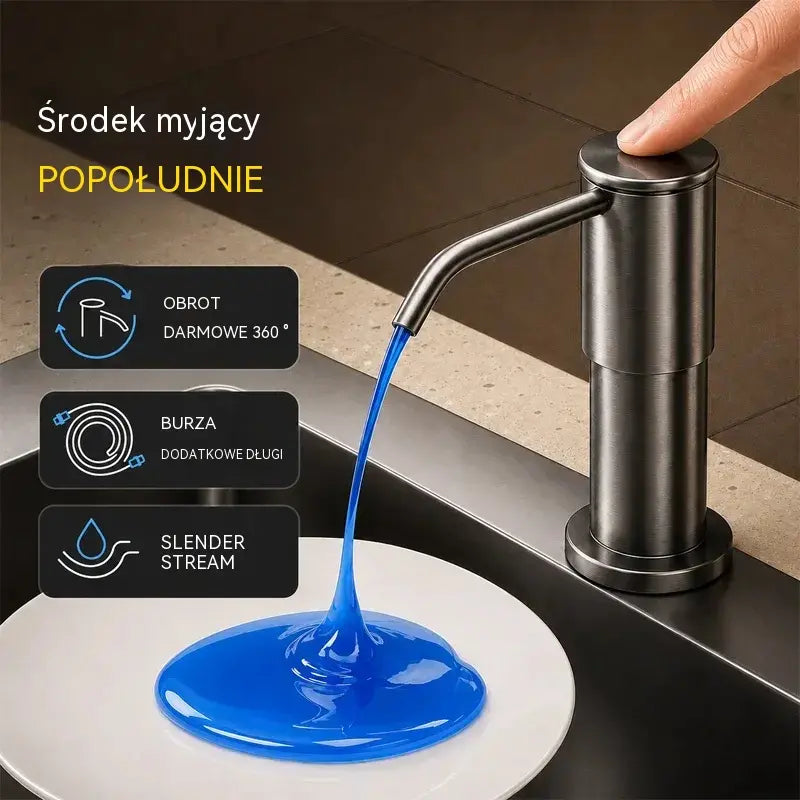 🔥 Koniec z bałaganem przy zlewie! Dozownik do płynu z wysuwaną rurką 💧 Szybkie napełnianie | Stal 304