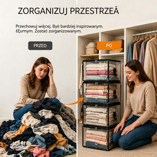 4 sztuki za 99 zł -- 🔥 Oferta ograniczona czasowo: 49% zniżki 📦 Duża, wytrzymała, gruba, przezroczysta plastikowa torba do przechowywania ubrań, na przeprowadzkę i do magazynowania