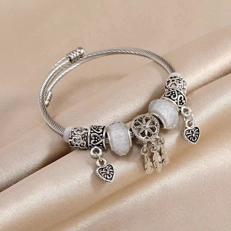 🎁【Kup 1, a 1 otrzymasz gratis】💖✨ Regulowana bransoletka ze srebra próby 925 w kształcie łapacza snów