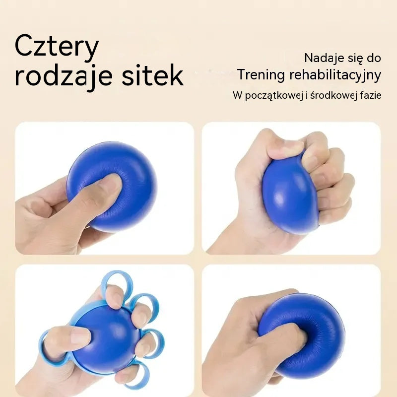 Piłka ortopedyczna do rehabilitacji palców i dłoni, z pierścieniami mocującymi, urządzenie do ćwiczeń siłowych i ruchowych dla osób starszych lub po udarze
