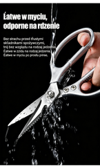 ✂️🐔【Kup 1, a 1 dostaniesz gratis!】Wielofunkcyjne nożyczki kuchenne ze stali nierdzewnej – z twardym ostrzem, idealne do krojenia kości kurczaka itp.! Można nimi również otwierać butelki i skrobać łuski ryb.