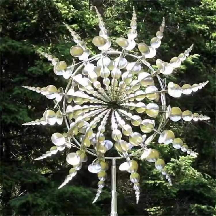 📣【Dekoracje ogrodowe】🌈【Dostępnych 6 kolorów】🌻 Żelazna metalowa ozdoba sci-fi fantasy na patio, wiatrak ogrodowy ( 30*96.5cm)