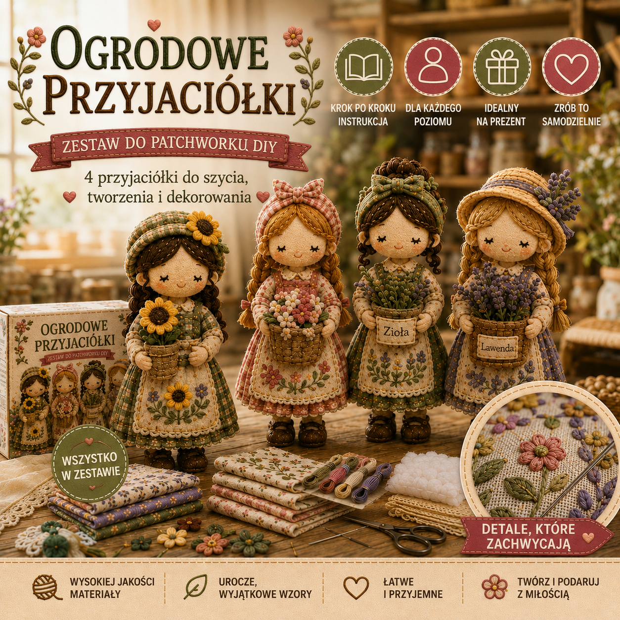 🎁Ostatni dzień: Skorzystaj z 49% zniżki! 🧵 Miniaturowy zestaw patchworkowy z serii Miniature World.