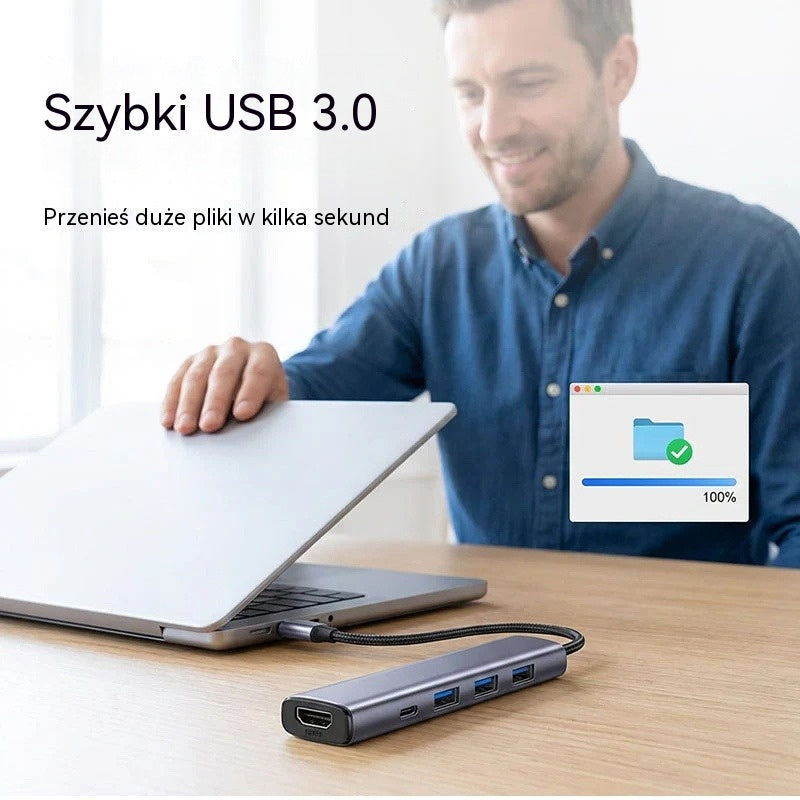 🔌✨ Przenośny hub USB-C 5-w-1, obsługuje wyjście HDMI 4K 🎥💻