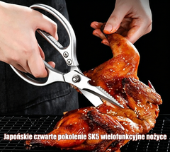 ✂️🐔【Kup 1, a 1 dostaniesz gratis!】Wielofunkcyjne nożyczki kuchenne ze stali nierdzewnej – z twardym ostrzem, idealne do krojenia kości kurczaka itp.! Można nimi również otwierać butelki i skrobać łuski ryb.