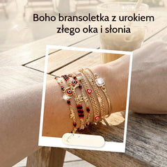 📿 Oferta ograniczona czasowo 50% zniżki 🌀 Bransoletka boho ze słonikiem na szczęście – symboliczne zawieszki, regulowany rozmiar, złocone wykończenie i 7 stylów ✨